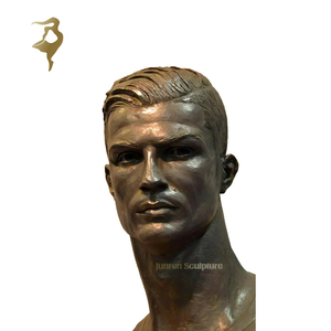 Personalizado metal artesanía latón <span class=keywords><strong>Cristiano</strong></span> <span class=keywords><strong>Ronaldo</strong></span> cabeza estatua busto esculturas - Product Image 1
