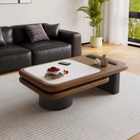 Table basse en bois au design moderne et créatif, mobilier de salon, table centrale pour la maison et l'appartement, table à thé en bois