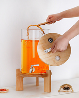 Distributeur de boissons en verre borosilicate de haute qualité avec robinet pour mariage, fête, restaurant, buffet, distributeur de jus