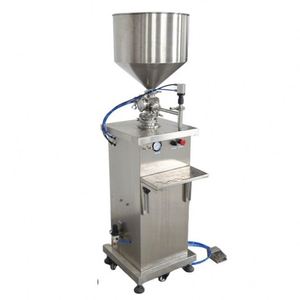 Machine de remplissage semi-automatique verticale pour bouteilles de gel, sauces, crèmes, confitures, lotions, shampoings et liquides - Product Image 1