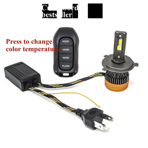 Phares LED à trois températures de couleur, télécommande, haute puissance 180W 12V, nouvelle compatibilité universelle, ampoules LED H4 9005 H7 H11 H1 - Product Image 4