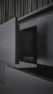 Modern <b>Wood</b> TV <b>Cabinet</b> with LED Light Fireplace Design Wall-Mounted Lift for Living Room & Hotel Use - Product Image 3