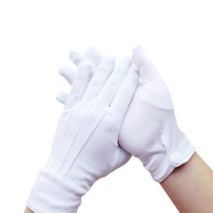 Prix de gros Gants de cérémonie en coton respirant avec bijoux Gant blanc avec bouton - Product Image 1