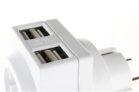 Adaptador de Viaje Universal con 4 Tomas de Corriente y USB, Estándar Europeo de 16A, para Uso Comercial, Fabricante Profesional