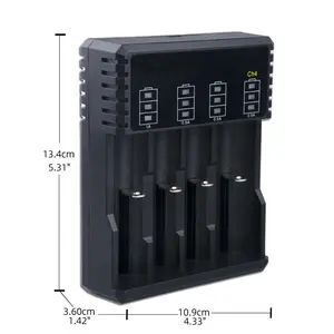 Chargeur de batterie 18650 pour batteries Li-ion Batterie au lithium 3.7V 26650 21700 Chargeur 18650