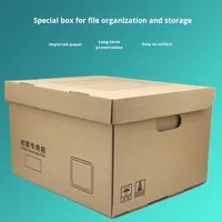 Boîte de rangement moderne en papier kraft épais pour banque, fournitures de bureau personnalisables à 4 fichiers pour archives comptables, cadeau parfait