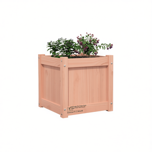 Jardinière carrée en bois massif Douglas, style rustique, pour extérieur - Product Image 1