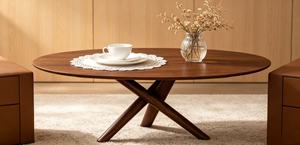 Modern Oval Wood Coffee <b>Table</b> Midcentury Design Living Room Furniture Decorative Piece - Product Image 3