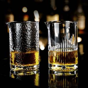 23oz Grand <span class=keywords><strong>Bar</strong></span> sans plomb Barman Barware Martini Verres à boire en cristal côtelé Shaker Mélangeur <span class=keywords><strong>Cocktail</strong></span> Mélange Tasses en verre - Product Image 3