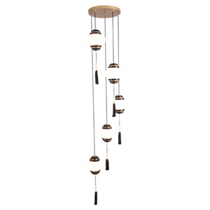 Chinese Style Pendant <b>Light</b> Multi Head Led <b>Chandelier</b> For Staircase Home Decor Zen Inspired Teahouse Lighting - Product Image 4