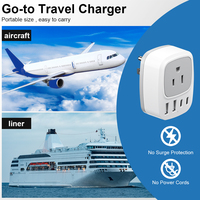 Adaptateur de voyage universel PUJIMAX avec prise américaine, USB Type-C PD, protection contre les surtensions, 3 ports USB, chargeur secteur