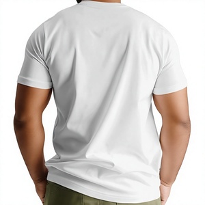 Camiseta Casual de Manga Corta con Cuello Redondo para Hombre, Corte Regular, 100% Algodón Jersey, Color Liso Teñido - Product Image 6