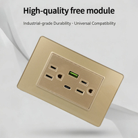 Prise murale de haute qualité avec chargeur rapide USB Type-C et interrupteur, cadre en verre de type 118, pour l'Amérique du Sud, le Brésil et la Thaïlande