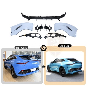 Kit carrosserie de pare-chocs arrière en carbone sec 3K, compatible <span class=keywords><strong>Aston</strong></span> <span class=keywords><strong>Martin</strong></span> DBX 707, style diffuseur arrière, embouts d'échappement, grilles - Product Image 5