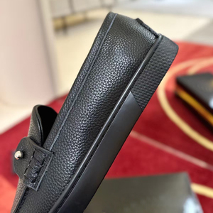 Zapatos de Vestir de Oficina para Hombre, de Piel Genuina de Alta Calidad, Sin Cordones, <span class=keywords><strong>con</strong></span> Punta Redonda, Mocasines Casuales, Suela de Goma Antideslizante, Ligeros - Product Image 2