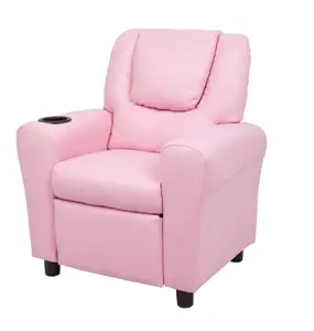 Hot Sale Small Recliner Chair For Home School Lounge PU Leather Sofa Bed Pink Child Recliner Sofa Chair