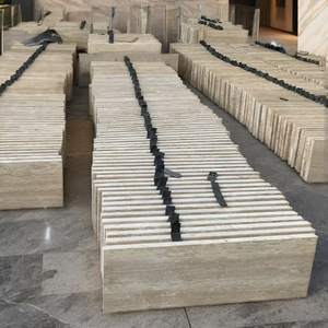 Baldosa de Mármol Travertino 12x24, Acabado Rústico Moderno Cortado a Máquina, para Pisos de Baños y Cocinas de Villas, Beige Natural, Turquía Total - Product Image 5