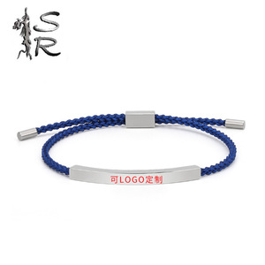 Pulsera Trenzada Shang Rui de Acero de Titanio, Tubo Curvo Hueco, Ajustable, Diseño Geométrico Personalizado - Product Image 2