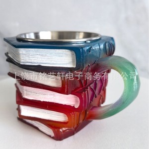 แก้วกาแฟลายหนังสือพิมพ์ลายระเบิดข้ามพรมแดน แก้วน้ำเรซิ่นตกแต่ง ของขวัญทำมือ - Product Image 2