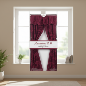 Rideaux en dentelle G M de Lanoel, 2 m de haut x 2,50 m, motif floral, style jacquard - Product Image 2