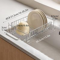 Uittrekbare afdruiprek voor boven de gootsteen, afdruiprek van roestvrij staal, afdruiprek voor de keuken
