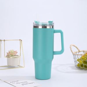 40oz H1.0 <b>Handle</b> Car <b>Travel</b> Tumbler Insulated <b>Mug</b> Lid Straw Non-Slip Base OEM ODM Custom Design - Product Image 2