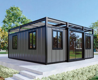 Maison conteneur moderne extensible de 20 pieds, 3 chambres, préfabriquée, villa portable, hôtel, habitation, bureau, bâtiment résistant aux tremblements de terre