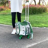 Tas Ransel Trolley Hewan Peliharaan Lipat, Tas Selempang Kucing, Tas Trolley Hewan Peliharaan, Tas Anjing Transparan, Koper