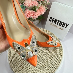 New <b>Shoes</b> Pointed Rhinestone Buckle Thin Heel Women's 8CM 10CM 12CM High Heels - Product Image 4