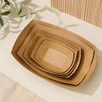 Boîtes carrées rigides jetables en papier kraft résistantes à l'huile pour sushis, aliments pour bébés, conserves, poulet frit, hot-dogs, frites