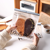 Emballage personnalisé avec impression de biscuits kraft bonbons à rayures frites sac en papier pour pain avec fenêtre