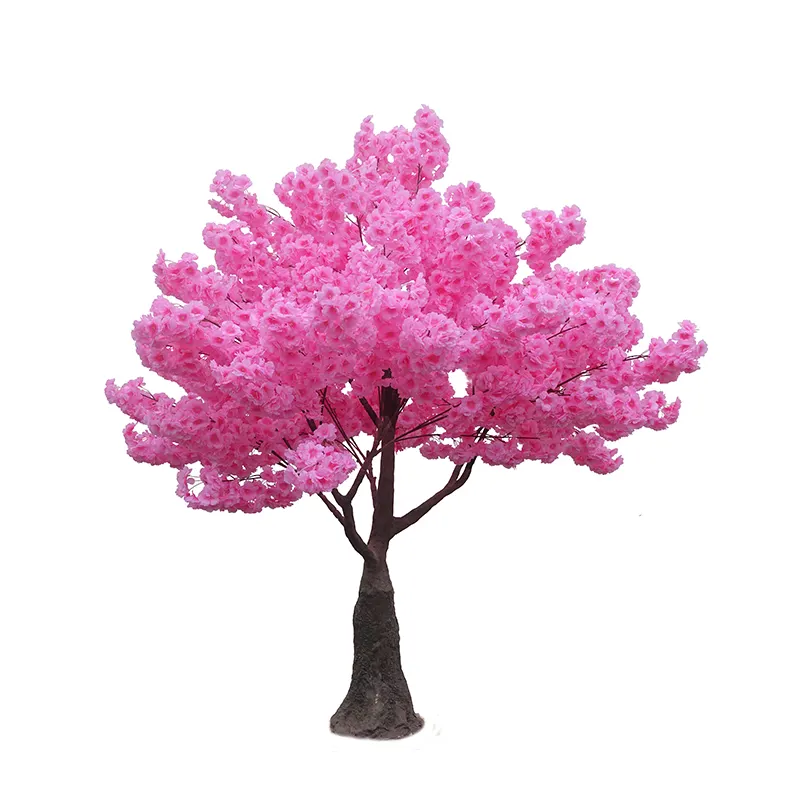 CR Big Silk Cherry Flower Tree Artificial Decorative Potted Plants Bonsai Big Artificial Pink Cherry Flower Tree