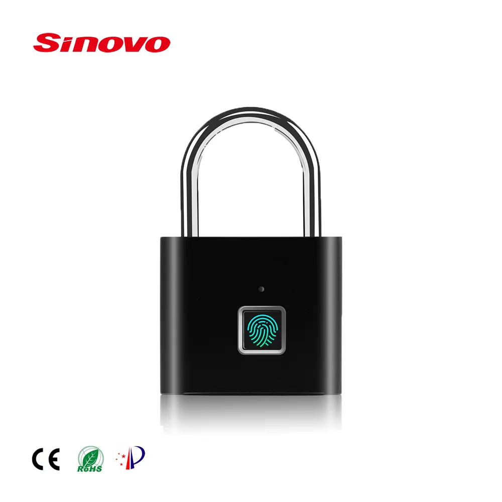 Candados biométriques Inteligente Finger Print Smart Pad Lock Seguridad Cadenas d'empreintes digitales électroniques