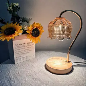 Горячая распродажа, современная Европейская лампа для подогрева свечей на деревянной основе, электрическая лампа для плавки свечей, украшение дома, лампа для обогрева воска