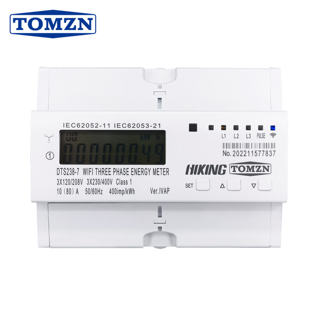 TOMZN 3 phase 80A Tuya WIFI Smart Bidirectional Energy Meter timer Power Consumption Monitor kWh  switch Wattmeter 3*120V 3*220V