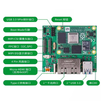 Módulo de Cómputo Original Raspberry Pi 4 (CM4) WIFI LITE 1GB 2GB 4GB 8GB RAM 0G 8G 16G 32G eMMC Placa Base IO con Disipador de Calor