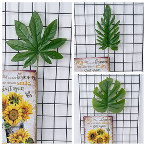 Palma árbol de plástico <span class=keywords><strong>Artificial</strong></span> planta Tropical de Monstera hojas de color verde para la habitación - Product Image 5