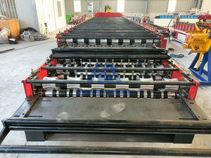Hochgeschwindigkeits-Doppelschicht-Dachbahn zur Herstellung von Wellblech-Glasziegeln Metalldach-Wandpaneel-Rollen form maschine - Product Image 5