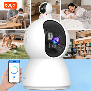 กล้องวงจรปิดภายในอาคาร Tuya 4MP WiFi ความคมชัดสูง HD PTZ เซ็นเซอร์ CMOS มองเห็นในเวลากลางคืน พร้อมระบบแจ้งเตือนการตรวจจับความเคลื่อนไหว ไมโครโฟนในตัว รองรับการ์ดหน่วยความจำ รับประกัน 15 เดือน - Product Image 3