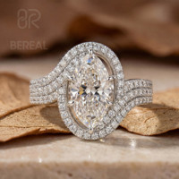 Anillo de Compromiso con Diamante Cultivado en Laboratorio con Certificación IGI VVS, Anillo de Plata 925 Personalizado para Mujer con Diamante Cultivado en Laboratorio en Forma de Marquesa, Joyería Fina