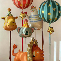 Ballons de fête de cirque pour enfants, ballons rayés et animaux 4D, ensemble de décoration d'anniversaire