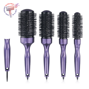 Cepillo Redondo Resistente al Calor para Peinar Cabello Rizado y Encrespado, Cerdas PA46, Acabado Metálico, Pintura para Secador de Pelo - Product Image 1