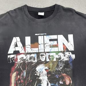 Camiseta de Cuello Redondo Holgada con Estampado Digital DTG, Estilo Vintage, 100% Algodón, para Hombre, Personalizable OEM - Product Image 2