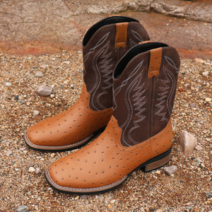 Botas Unisex Personalizadas de Moda Retro para Hombre, Botas de Caballero con Bordado de Flores Talladas, Botas Casuales de Piel Sintética para Hombre - Product Image 6