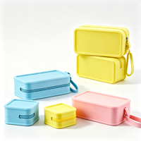 Organisateur de maquillage personnalisé en silicone Geedyn, étanche, antichoc, anti-poussière, durable, étui à bijoux, pochette à fermeture éclair mignonne et tendance