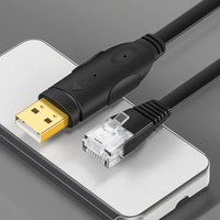 CableCreation - Cable de Consola USB FTDI de 1.8m/3m, Adaptador Serial USB 2.0 a RJ45 FT232RL, con Blindaje Trenzado y Cubierta de PVC para Computadora