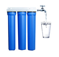 Système de filtration d'eau à 3 ou 4 étapes avec boîtier Big Blue de 20 pouces pour prétraitement de machines de traitement d'eau commerciales et services alimentaires