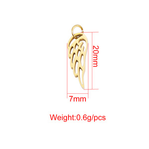 <strong>Angel</strong> Wing Stainless Steel Jewelry <strong>Charm</strong> 7*20MM Silver / Gold / Rose Gold Small Pendant <strong>Charms</strong> for Jewelry Making - Product Image 4