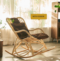 Fauteuil à bascule inclinable en rotin naturel tissé pour salon et balcon, été, Boconcept Indonésie