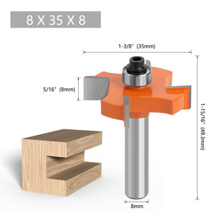 Fraise à rainurer pour le travail du bois 8 x 35 x 8 mm avec roulement à billes pour routeur électrique - Product Image 1